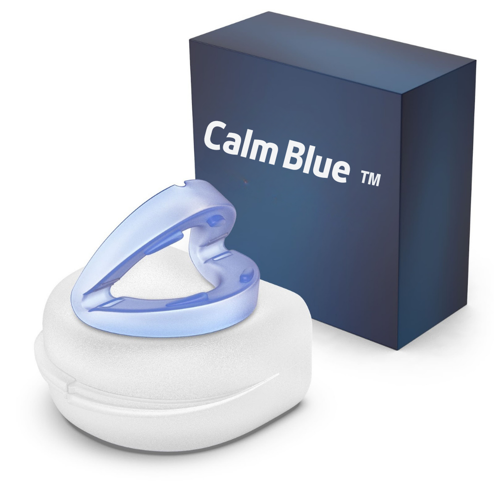 CalmBlue es el protector bucal 2 en 1 que reduce los ronquidos y previene el bruxismo mientras duermes.