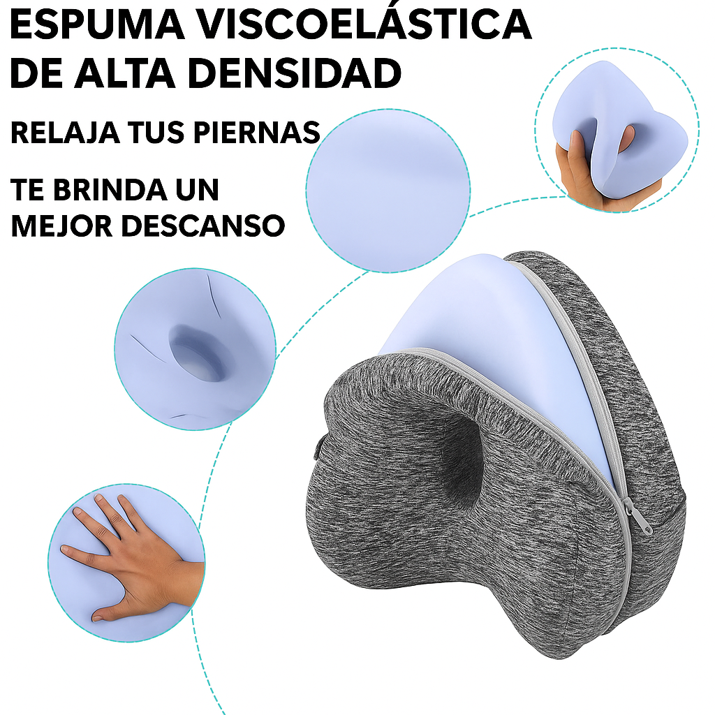 🔥“Cojín Ergonómico para Piernas – Duerme cómodo, sin dolor de espalda, cadera ni ciática.”