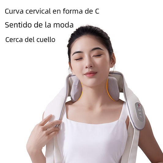 "Alivia el dolor de cuello al instante con masajeador ergonómico"